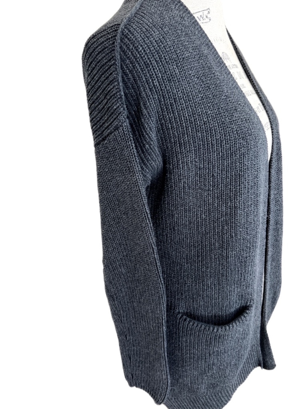 Grey Open-Front Ribbed Cardigan Sweater by Universal Thread Size Small - Picture 2 of 9